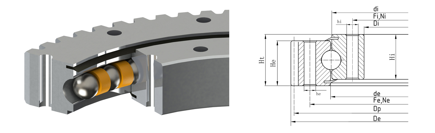 外齒型四點(diǎn)接觸球軸承 外齒型四點(diǎn)接觸球軸承